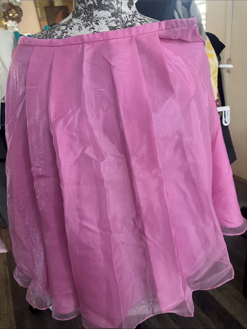 Cache Pink Organza Circle Top/Skirt NWT